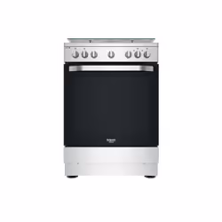 Hotpoint HS68M8PCX/FR/1, Cuisinière, Noir, Acier inoxydable, Rotatif, Devant, Combi, 4 zone(s)