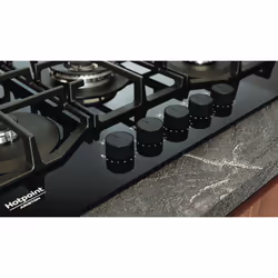 Hotpoint HAGS 72F/BK 1 Plaque de cuisson gaz 5 zones 73 cm encastrable Noir - Vue supplémentaire 3