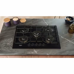 Hotpoint HAGS 72F/BK 1 Plaque de cuisson gaz 5 zones 73 cm encastrable Noir - Vue supplémentaire 4