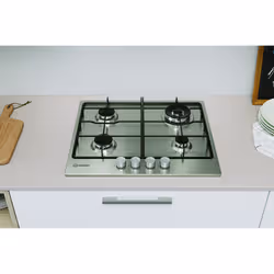Indesit THP 642 W/IX/I 1 Acier inoxydable Intégré 60 cm Gaz 4 zone(s) - Vue supplémentaire 5