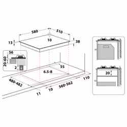 Indesit THP 642 W/IX/I 1 Acier inoxydable Intégré 60 cm Gaz 4 zone(s) - Vue supplémentaire 6