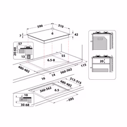Indesit ING 61T/BK 1 Noir Intégré 60 cm Gaz 4 zone(s) - Vue supplémentaire 5