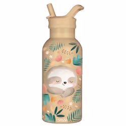 Gourde pour enfant en inox isotherme 350 ml, Animaux Beige  20 x 7 cm