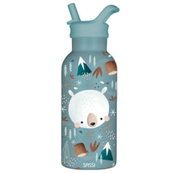 Gourde pour enfant en inox isotherme 350 ml, Animaux Bleu  20 x 7 cm