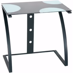 Structure en acier, haut en verre 5 mm. Dimensions l80xp50xh76 cm., 0