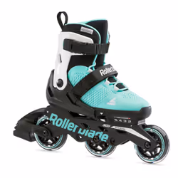 Rollerblade MICROBLADE 3WD, Enfants, Unisexe, Noir, Cyan, Monochromatique, Bottes montantes, 8 cm