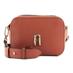 FURLA Sac à épaule bandoulière terracotta en cuir pour femme - Primula Mini Crossbody Cannella 225079