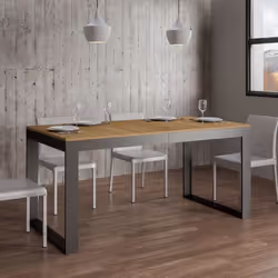 Table extensible - Tecno - Evolution 160 - Noyer - Blanc - 8 places