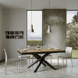Table extensible - EVOLUTION - Volantis Evolution - 90x180 cm - Chêne Naturel - Blanc