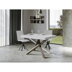 Table extensible 4 à 18 personnes blanc et pieds entrelacés 4 couleurs L 130 à 390 cm Artemis