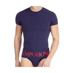 T shirt Emporio Armani Classic red logo Homme Bleu