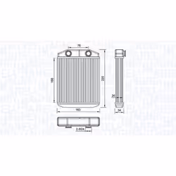 Échangeur de chaleur, chauffage habitacle MAGNETI MARELLI 350218516000