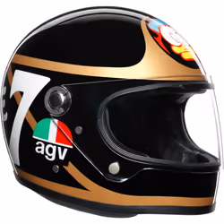 AGV Legends X3000 Barry Sheene Casque, noir-blanc-or, taille S pour Hommes