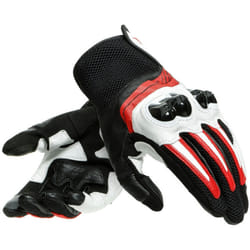 Dainese Mig 3 Unisex Gants de moto, noir-blanc-rouge, taille XL pour Hommes