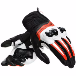Dainese Mig 3 Unisex Gants de moto, noir-blanc-rouge, taille 2XL pour Hommes