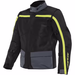 Dainese Outlaw Tex Veste textile moto, noir-gris-jaune, taille 44 pour Hommes