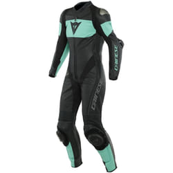 Dainese Imatra One Piece Perforé Ladies Costume en cuir de moto, noir-vert, taille 40 pour Femmes