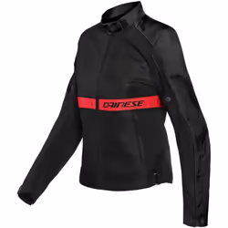 Dainese Ribelle Air Tex Veste textile de moto pour femmes, noir-rouge, taille 40