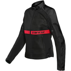 Dainese Ribelle Air Tex Veste textile de moto pour femmes, noir-rouge, taille 40