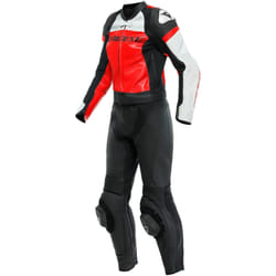 Dainese Mirage Costume en cuir de moto deux pièces pour dames, noir-blanc-rouge, taille 48 pour Femmes