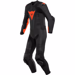 Dainese Laguna Seca 5 One Piece Costume en cuir de moto perforé, noir-rouge, taille 48 pour Hommes