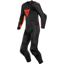 Dainese Laguna Seca 5 One Piece Costume en cuir de moto perforé, noir-rouge, taille 48 pour Hommes