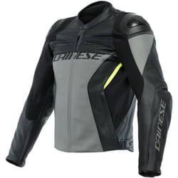 Dainese Racing 4 Blouson en cuir de moto, noir-gris, taille 46 pour Hommes