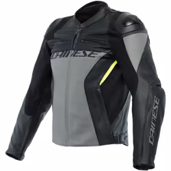 Dainese Racing 4 Blouson en cuir de moto, noir-gris, taille 46 pour Hommes