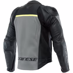 Dainese Racing 4 Blouson en cuir de moto, noir-gris, taille 46 pour Hommes