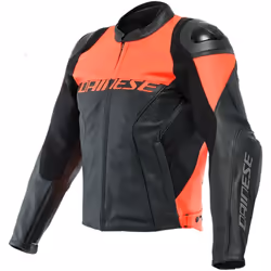 Dainese Racing 4 Veste en cuir de moto perforée, noir-rouge, taille 48 pour Hommes