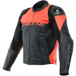 Dainese Racing 4 Veste en cuir de moto perforée, noir-rouge, taille 48 pour Hommes
