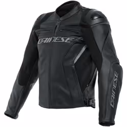 Dainese Racing 4 S/T Veste en cuir de moto, noir, taille M pour Hommes