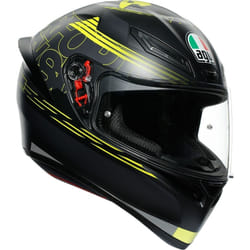 AGV K-1 Track 46 Casque, noir-jaune, taille XS pour Hommes