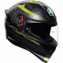 AGV K-1 Track 46 Casque, noir-jaune, taille XS pour Hommes