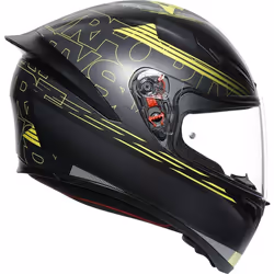 AGV K-1 Track 46 Casque, noir-jaune, taille XS pour Hommes