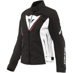 Dainese Veloce D-Dry Veste textile de moto dames, noir-blanc-rouge, taille 50 pour Femmes
