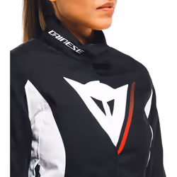 Dainese Veloce D-Dry Veste textile de moto dames, noir-blanc-rouge, taille 46 pour Femmes