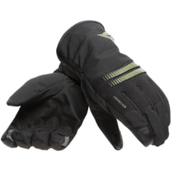 Dainese Plaza 3 D-Dry Gants de moto imperméables, noir-vert, taille XS pour Hommes