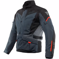 Dainese Tempest 3 D-Dry Veste textile de moto, noir-gris-rouge, taille 44 pour Hommes