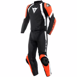 Dainese Avro 4 Combinaison moto 2 pièces en cuir, noir-blanc-rouge, taille 50 pour Hommes