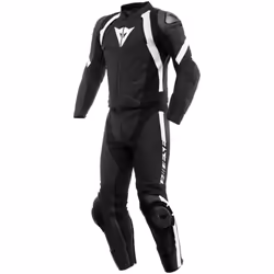 Dainese Avro 4 Combinaison moto 2 pièces en cuir, noir-blanc, taille 30 pour Hommes