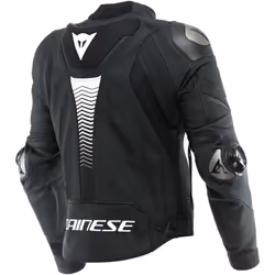 Dainese Super Speed 4 Veste en cuir de moto, noir-blanc, taille 48 pour Hommes