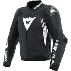 Dainese Super Speed 4 Veste en cuir de moto, noir-blanc, taille 60 pour Hommes