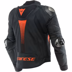 Dainese Super Speed 4 Veste en cuir de moto, noir-rouge, taille 44 pour Hommes