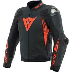 Dainese Super Speed 4 Veste en cuir de moto, noir-rouge, taille 50 pour Hommes