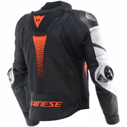 Dainese Super Speed 4 veste en cuir de moto perforée, noir-blanc-rouge, taille 58 pour Hommes
