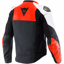 Dainese Sportiva Veste en cuir de moto, noir-blanc-rouge, taille 46 pour Hommes - Vue supplémentaire 5
