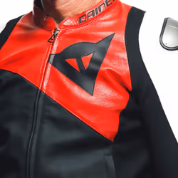 Dainese Sportiva Veste en cuir de moto, noir-blanc-rouge, taille 46 pour Hommes - Vue supplémentaire 8
