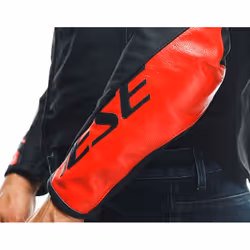 Dainese Sportiva Veste en cuir de moto, noir-blanc-rouge, taille 48 pour Hommes - Vue supplémentaire 9