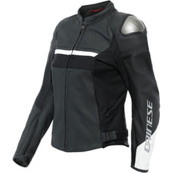 Dainese Rapida Veste en cuir de moto pour dames, noir-blanc, taille 46 pour Femmes
